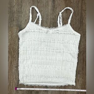 Better Together White Lace Textured Women's Camisole Size XS